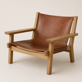 Wooden and Leather Armchair