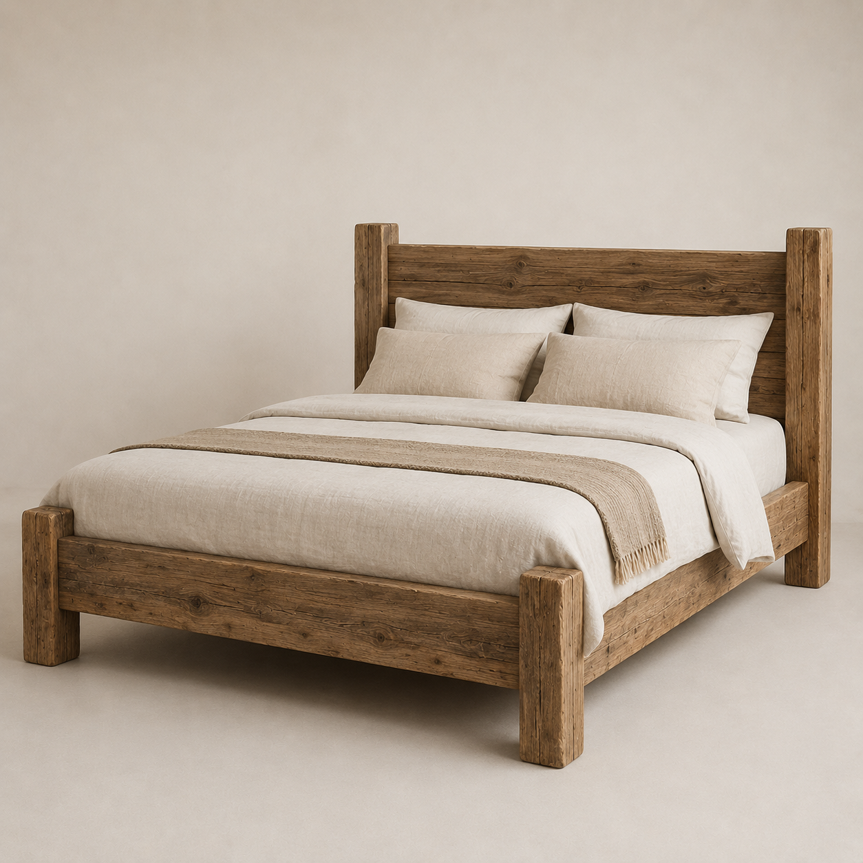 Rustic Wooden Bed