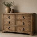 Rustic Chest of Drawers with 6 Drawers
