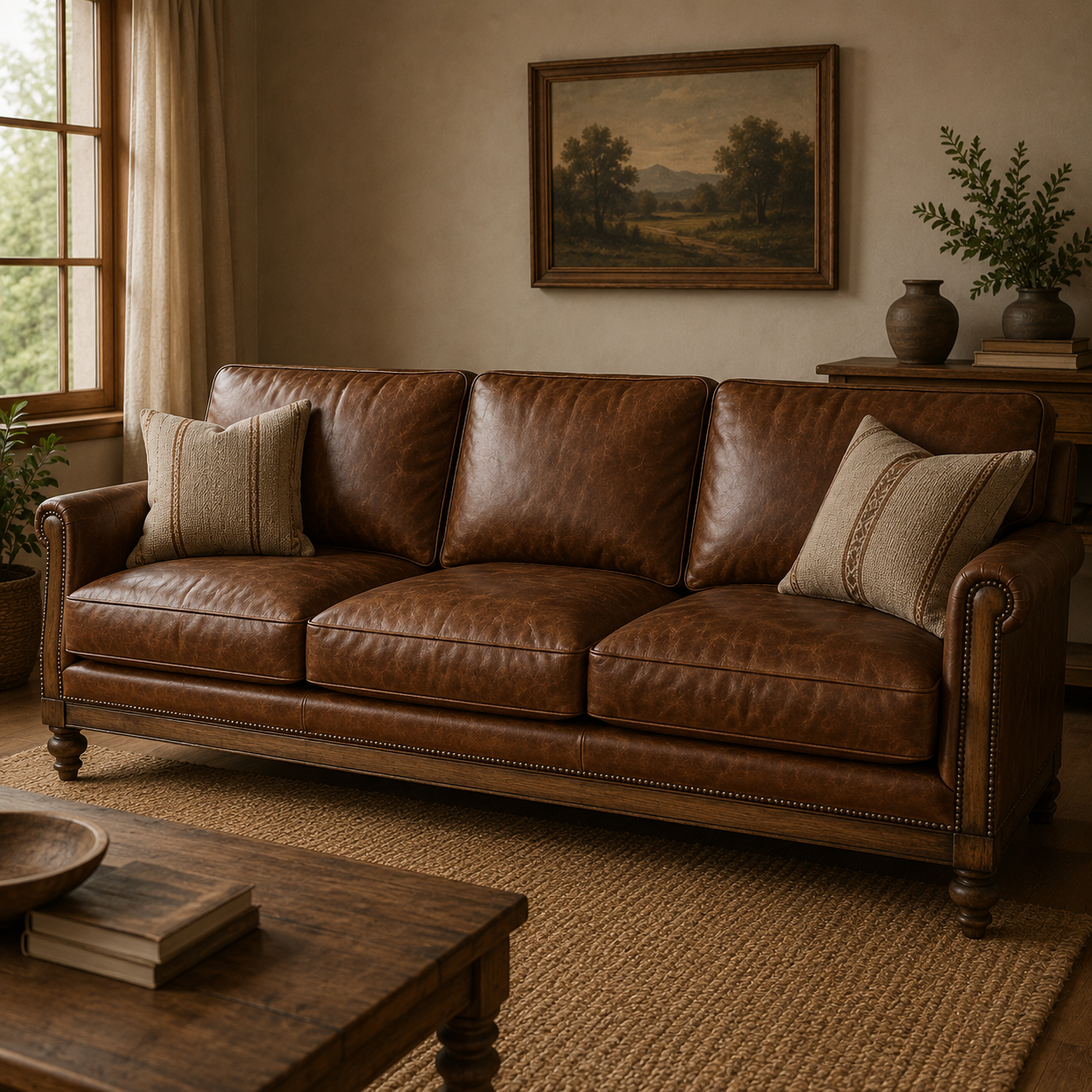 Rustic 3-Seater Sofa